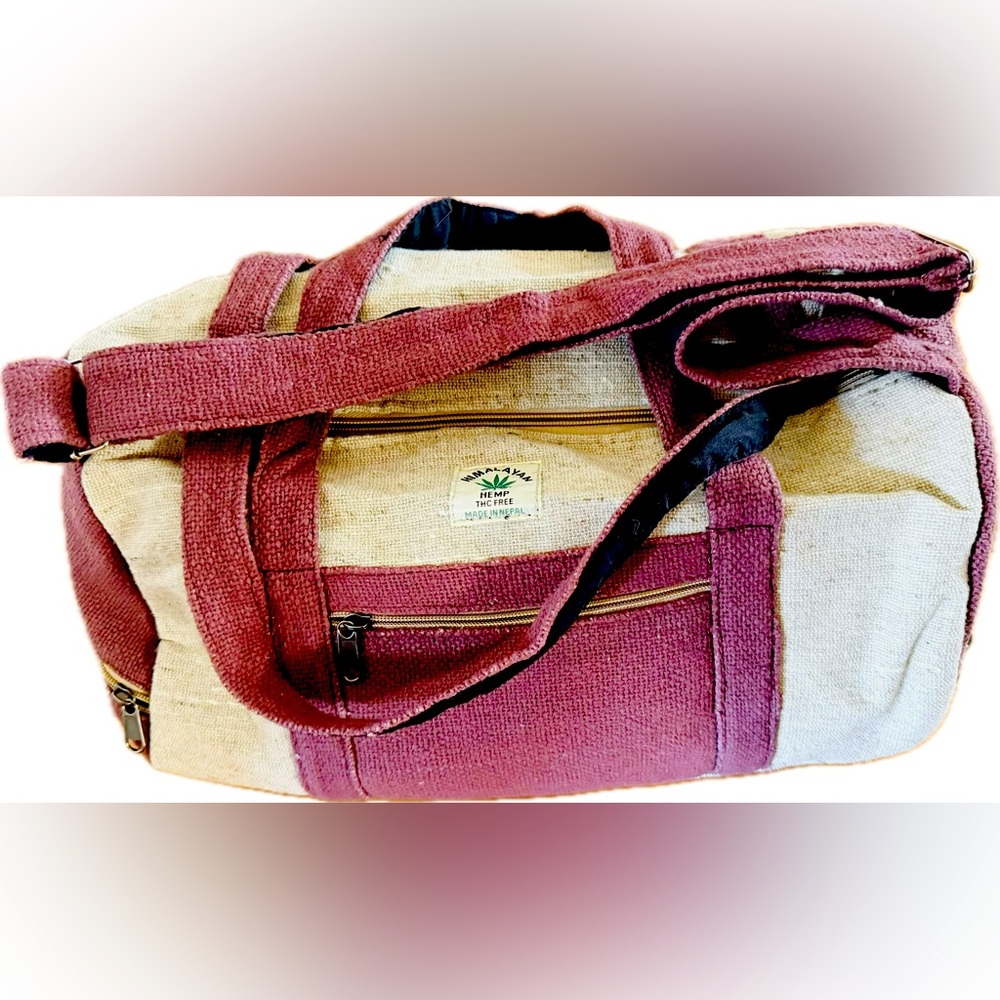 Pure Himalayan Hemp THC Free Duffel/Messenger/Gym Bag Made in Nepal